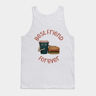 best friend forever coffee cup and burger Tank Top